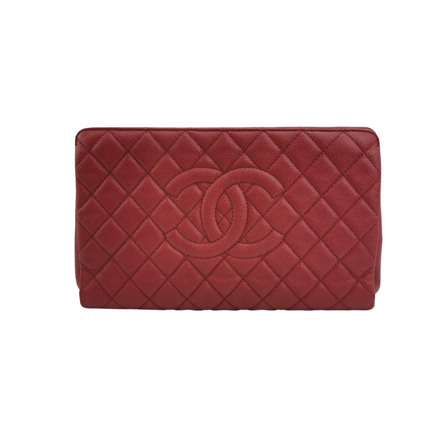 CHANEL QUILTED CAVIAR CC TIMELESS FRAME CLUTCH