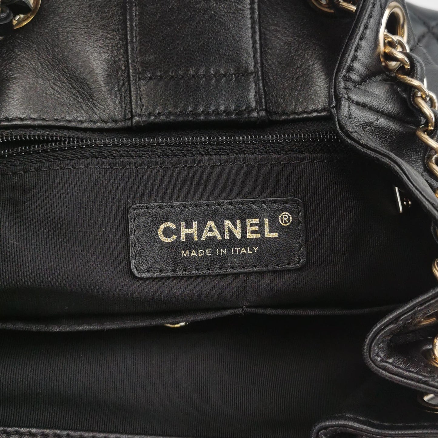 CHANEL LAMBSKIN QUILTED DRAWSTRING BAG