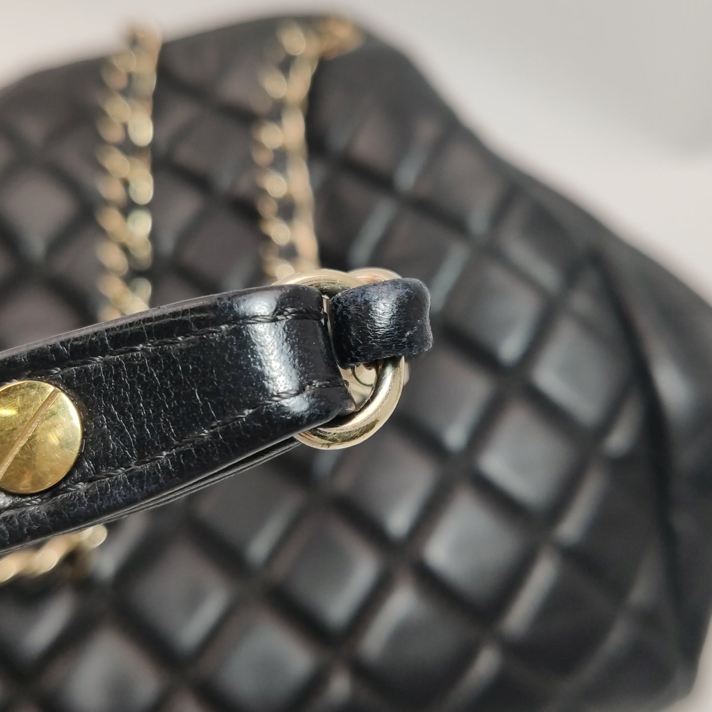 CHANEL LAMBSKIN QUILTED DRAWSTRING BAG