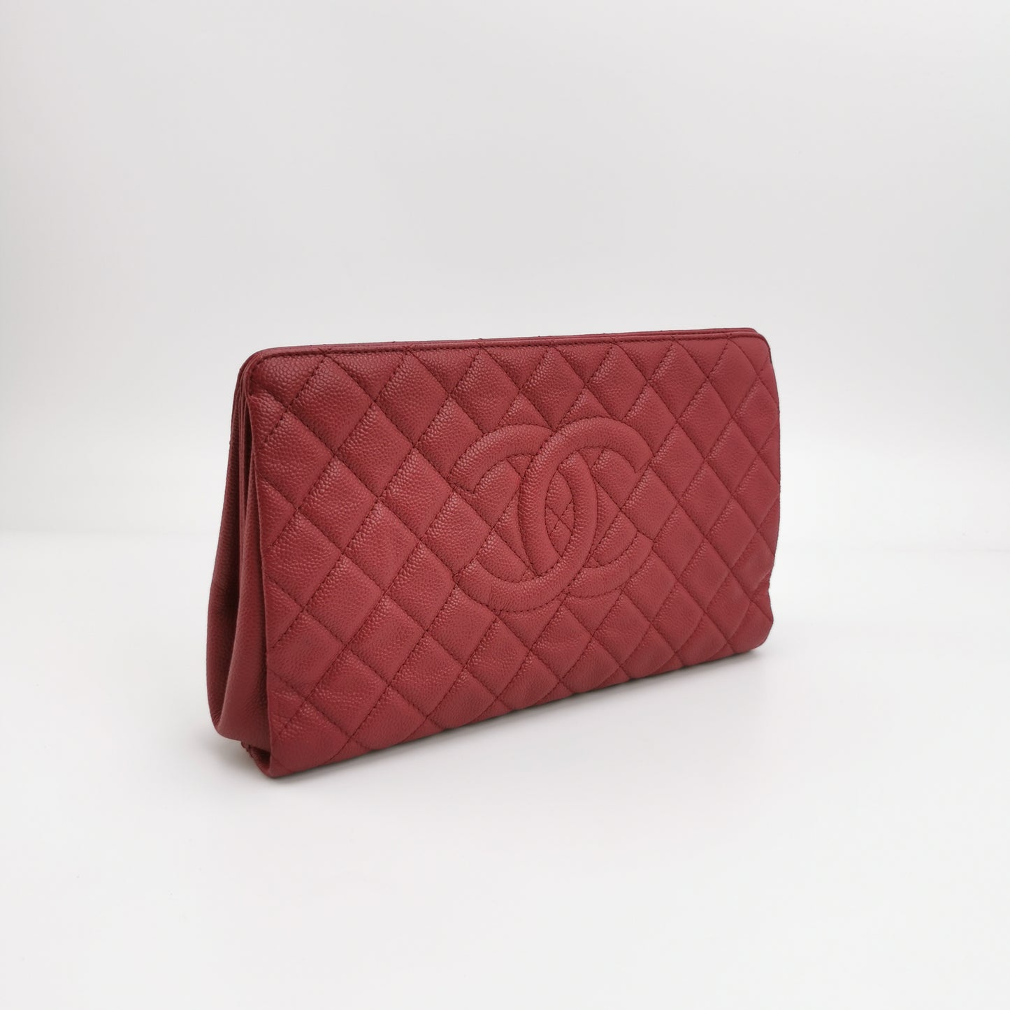 CHANEL QUILTED CAVIAR CC TIMELESS FRAME CLUTCH