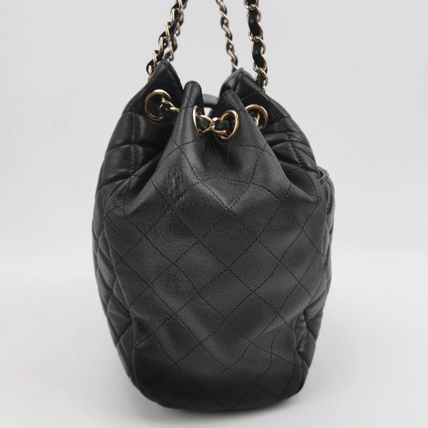 CHANEL LAMBSKIN QUILTED DRAWSTRING BAG