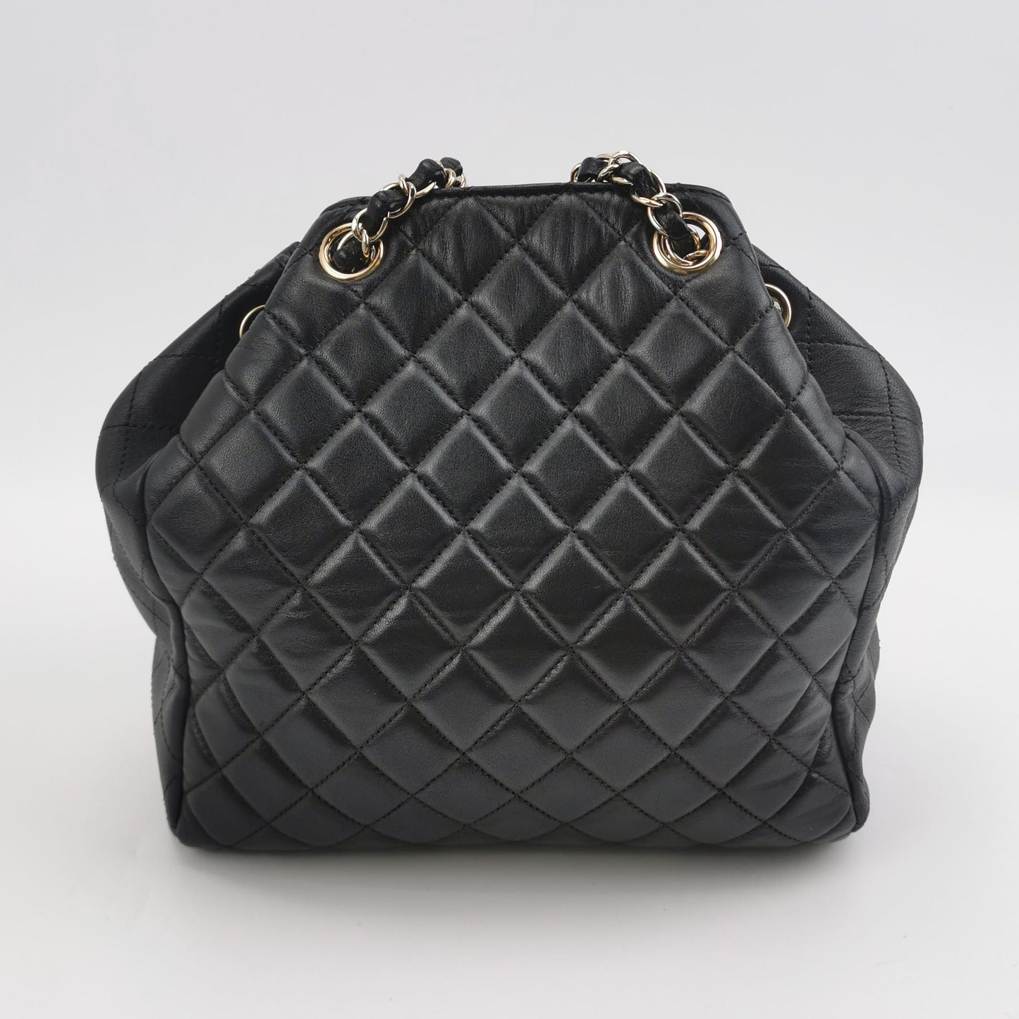 CHANEL LAMBSKIN QUILTED DRAWSTRING BAG