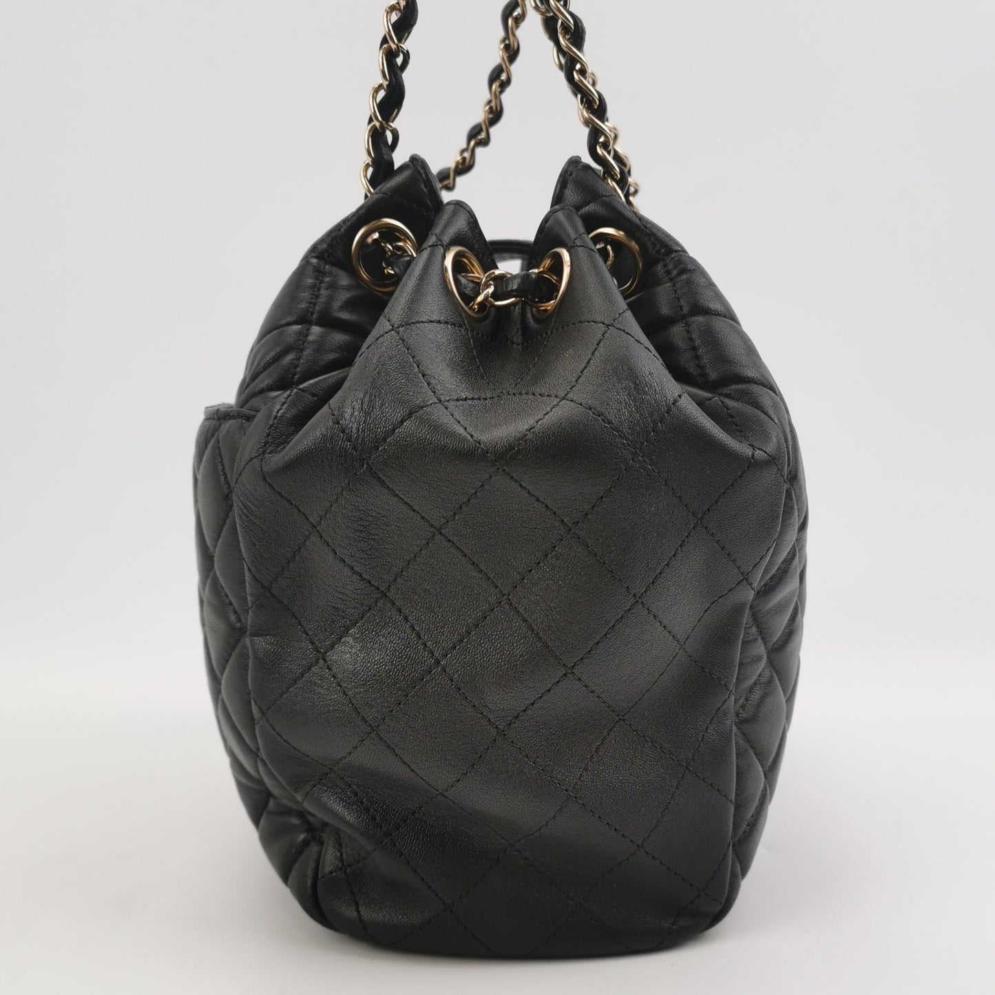 CHANEL LAMBSKIN QUILTED DRAWSTRING BAG