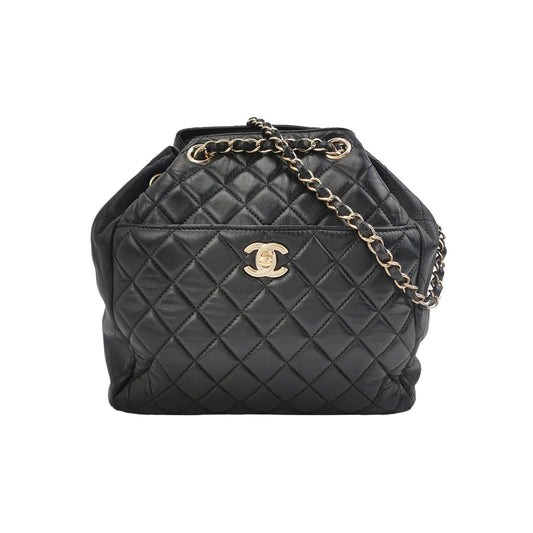 CHANEL LAMBSKIN QUILTED DRAWSTRING BAG