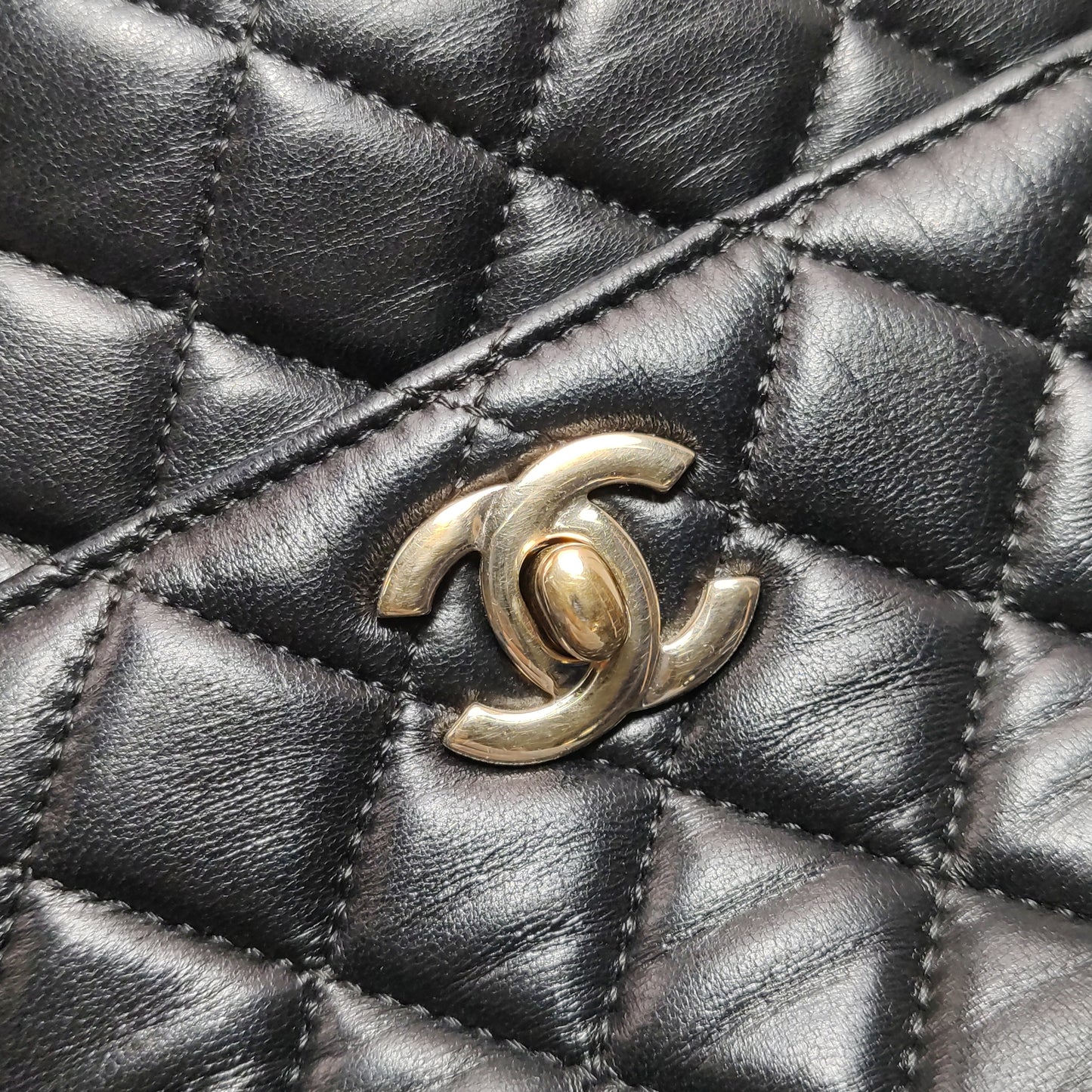 CHANEL LAMBSKIN QUILTED DRAWSTRING BAG